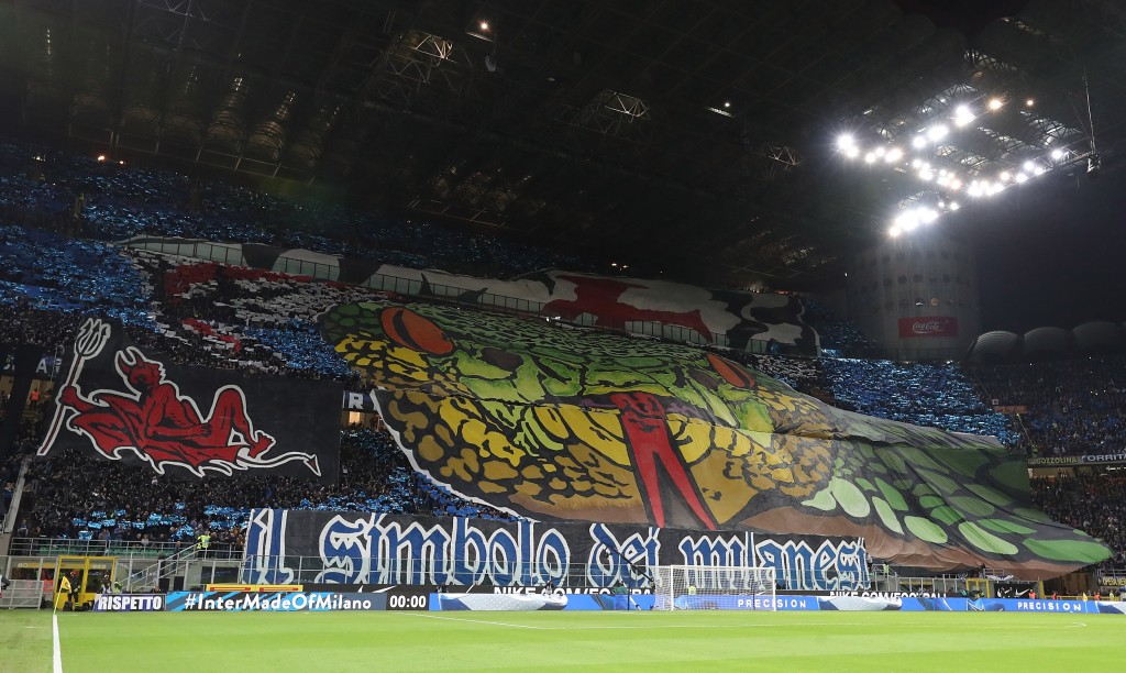 coreografia Curva Nord Inter tifosi derby