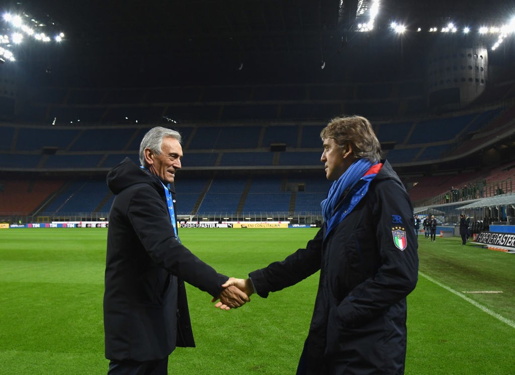 Mancini e Gravina al Meazza 16-11-2018