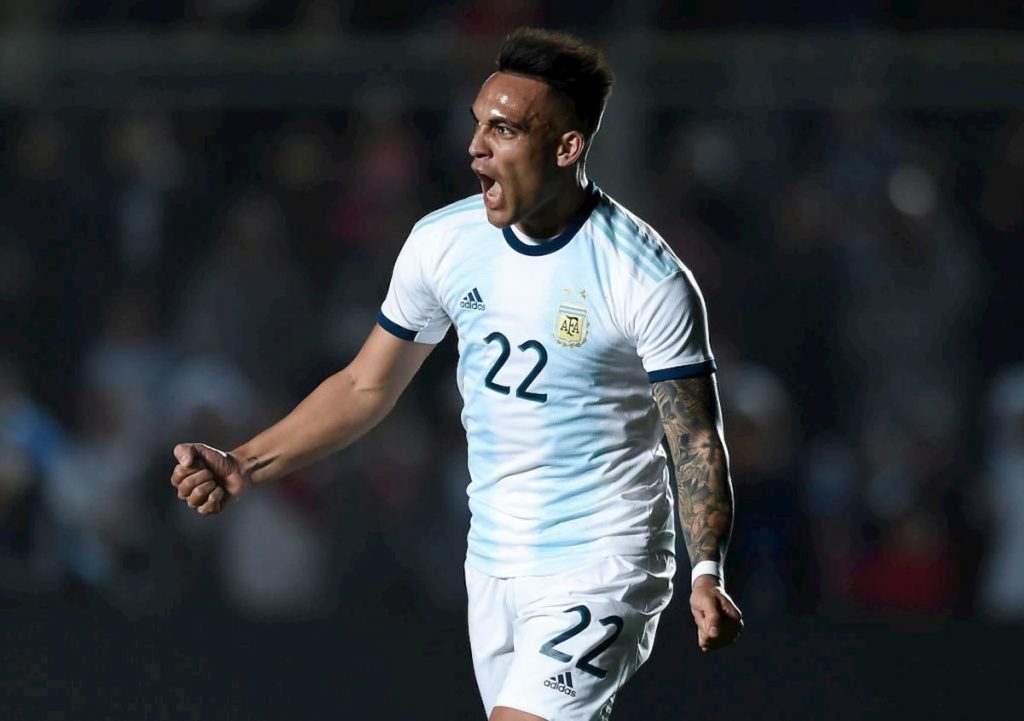 Lautaro Esulta con l'Argentina