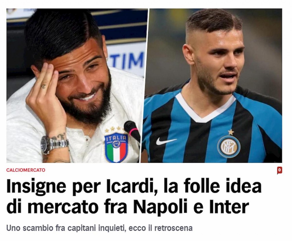 Corriere dello Sport su Insigne-Icardi