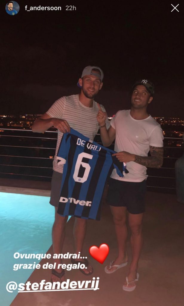 Felipe Anderson scrive a De Vrij
