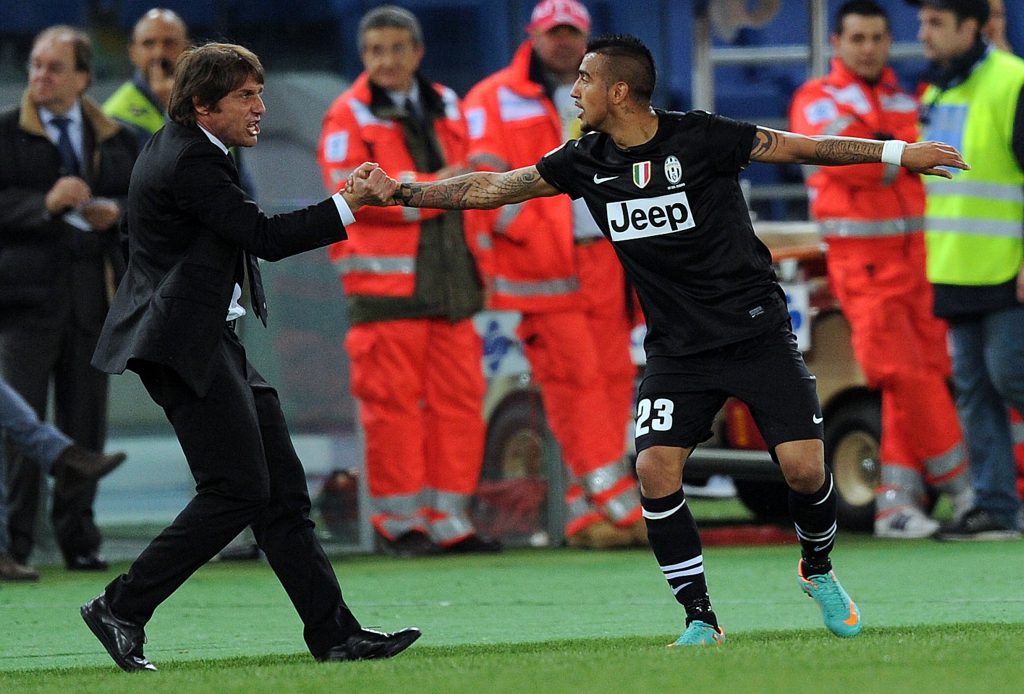 Vidal e Conte esultano