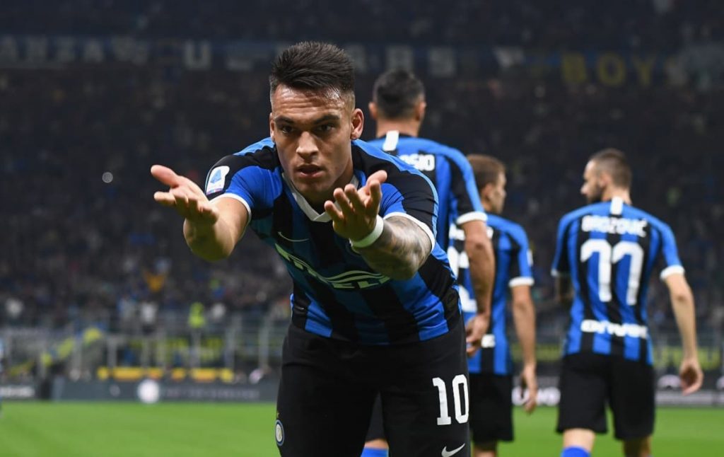 Lautaro esulta contro la Juve