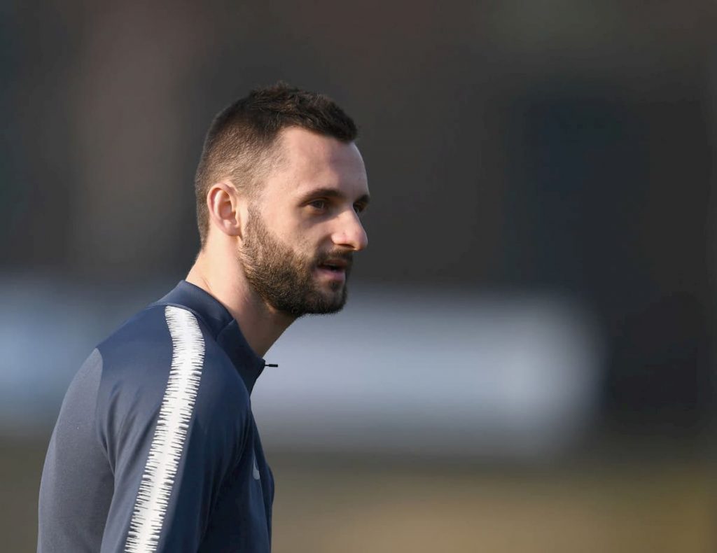 Brozovic in allenamento