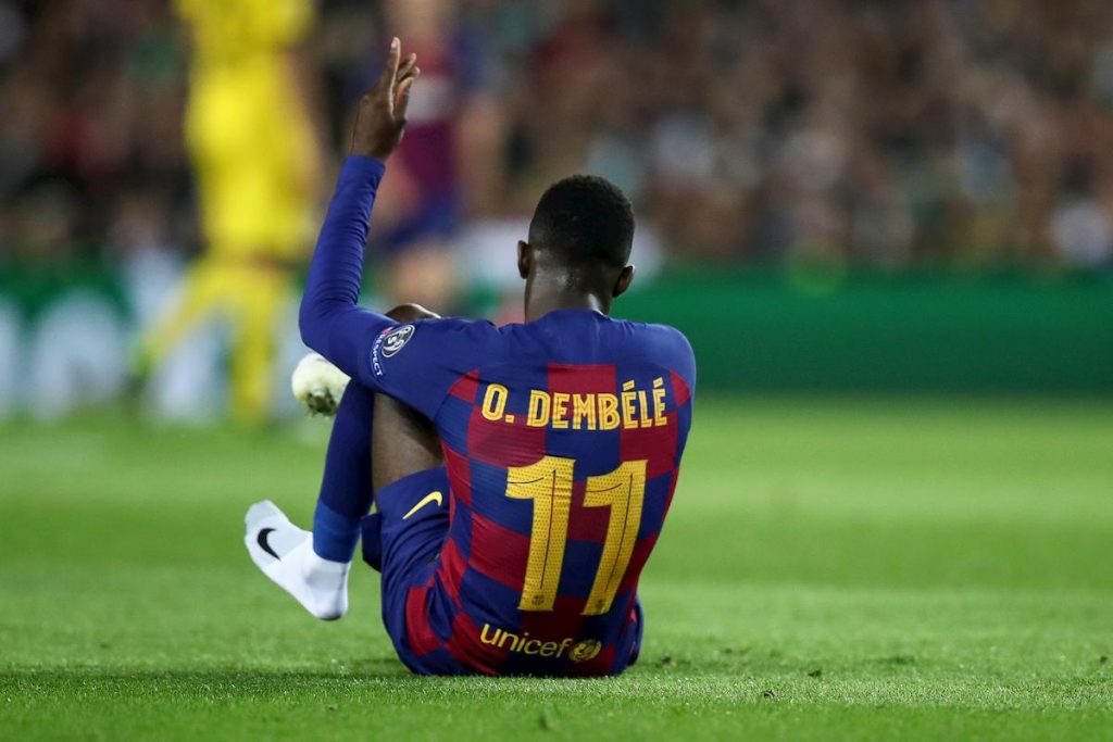Ousmane Dembelè dovrà rimanere lontano dai campi per diversi mesi