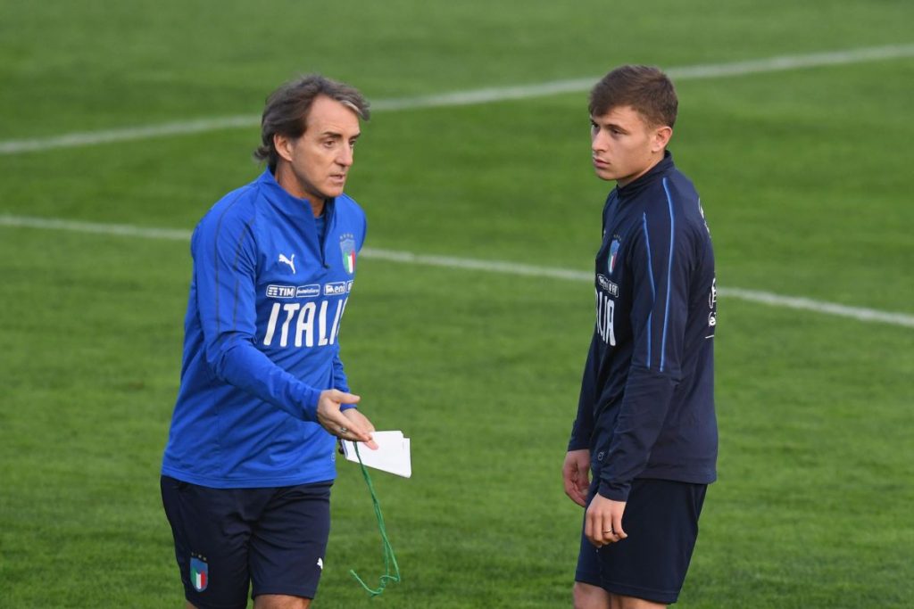 Roberto Mancini e Nicolò Barella