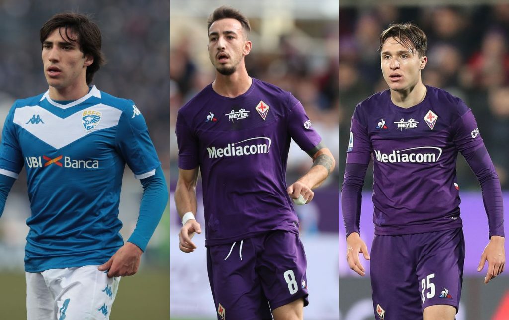 Sandro Tonali, Gaetano Castrovilli e Federico Chiesa