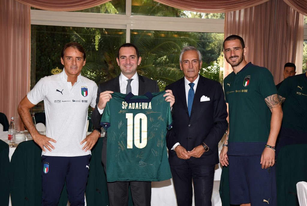 Minister for Sport and Youth Policies Vincenzo Spadafora Meets Italy Soccer Team