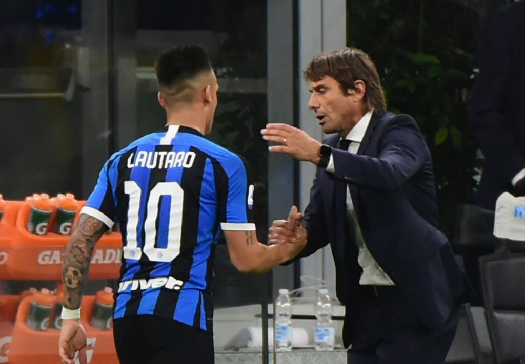 Lautaro Martinez e Antonio Conte