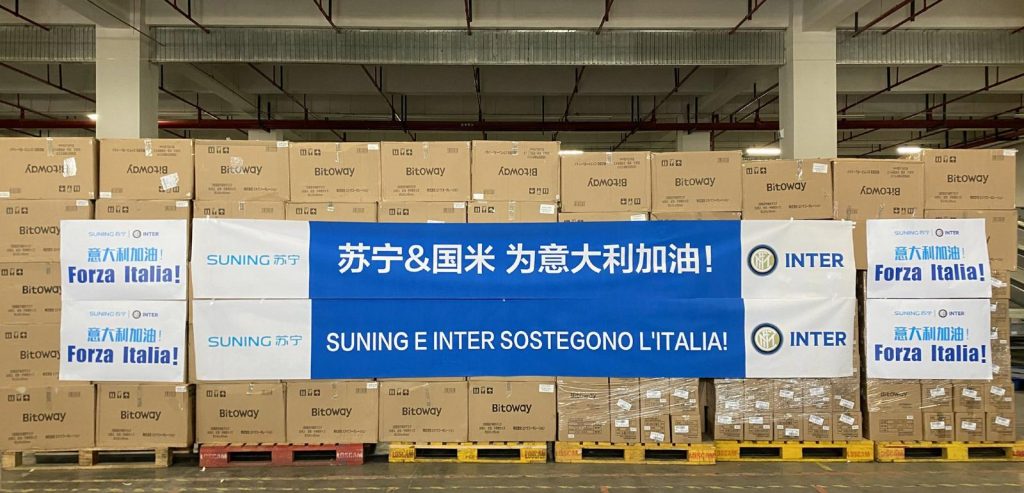 Suning dona mascherine Italia e Slovenia