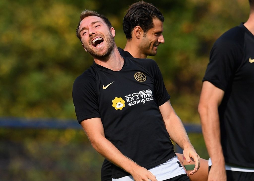 Eriksen durante l'allenamento in Germania