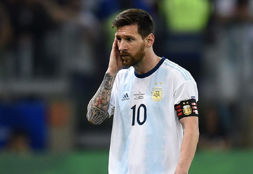 Messi in campo con l'Argentina