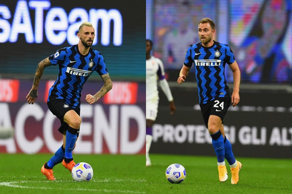 Marcelo Brozovic e Christian Eriksen, Getty Images