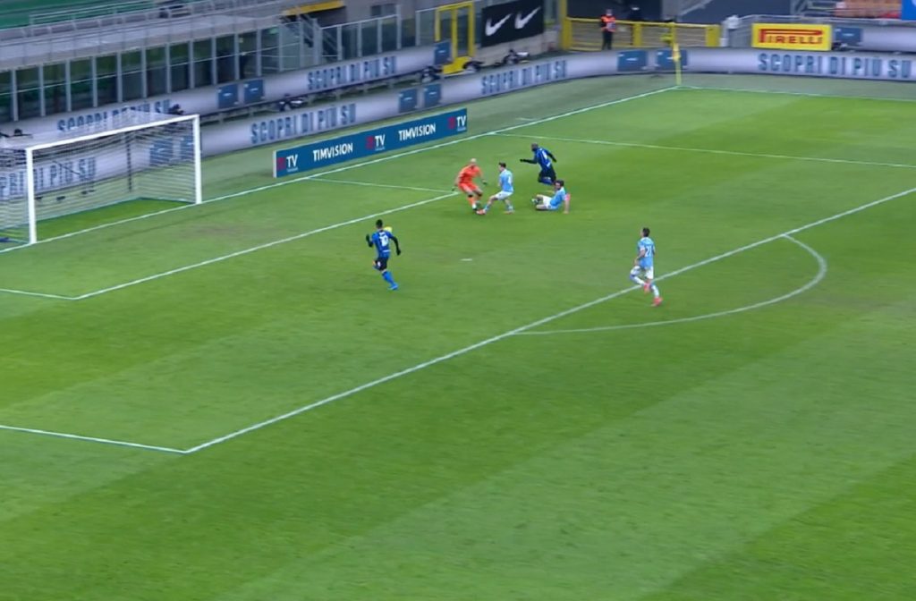 Inter-Lazio, gol Lautaro su progressione Lukaku