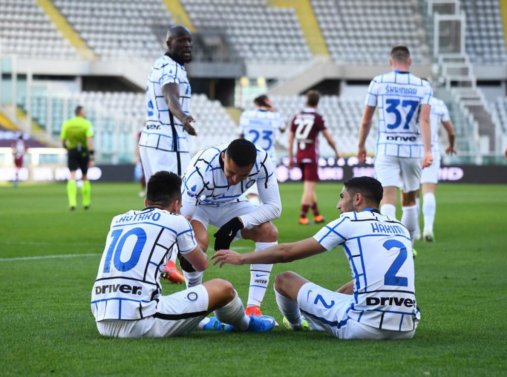 sanchez inter esultanza lautaro hakimi