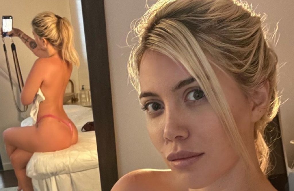 Wanda Nara mezza nuda