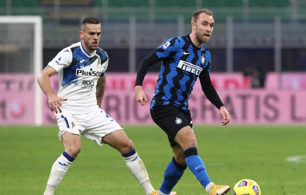 Eriksen durante Inter-Atalanta