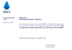 comunicato ufficiale