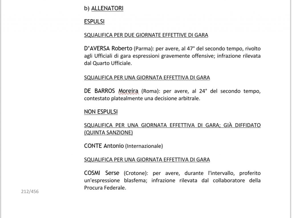 conte salta toro inter sentenza gs