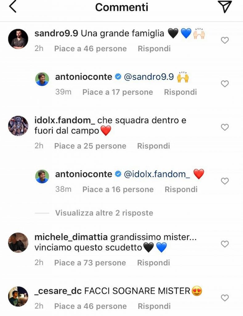 conte risponde tifosi