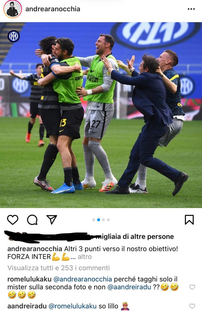 Inter, siparietto social