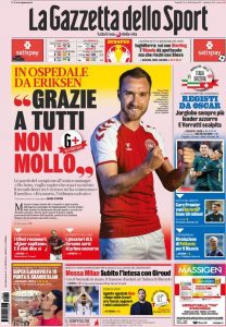 gazzetta prima eriksen sto bene