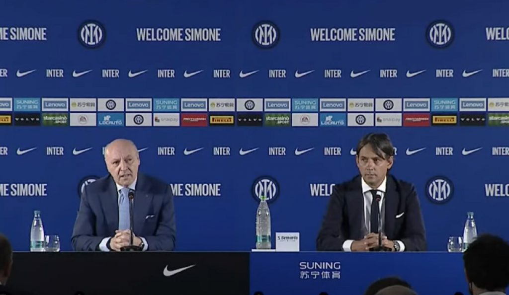 Marotta e Inzaghi in conferenza stampa