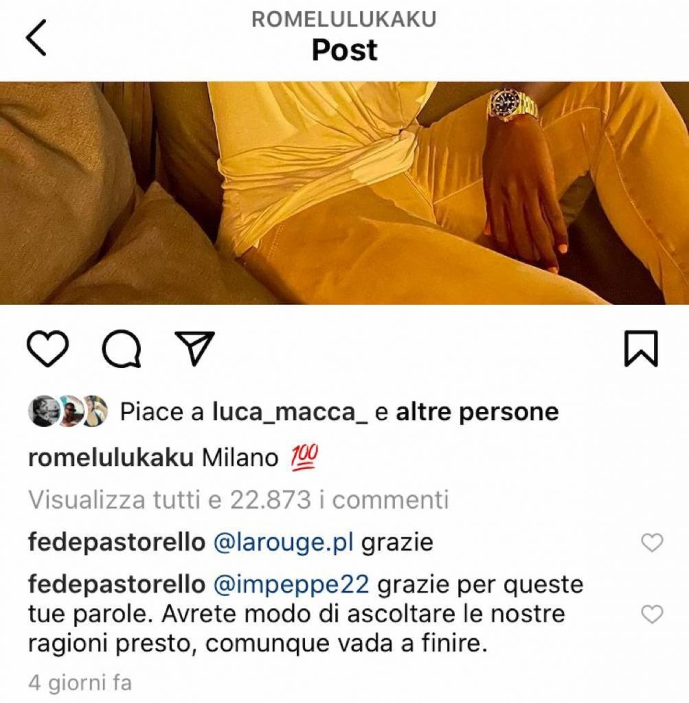 pastorello risposta tifoso