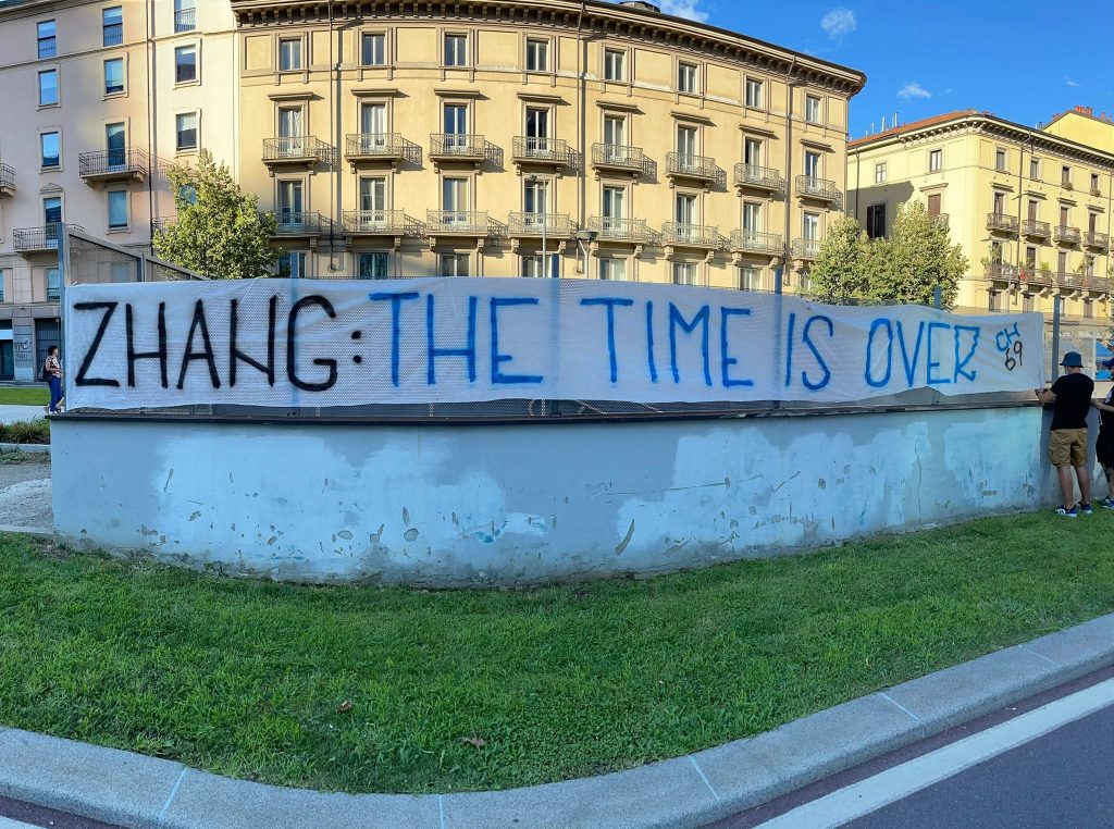 Curva Nord, striscione contro Zhang