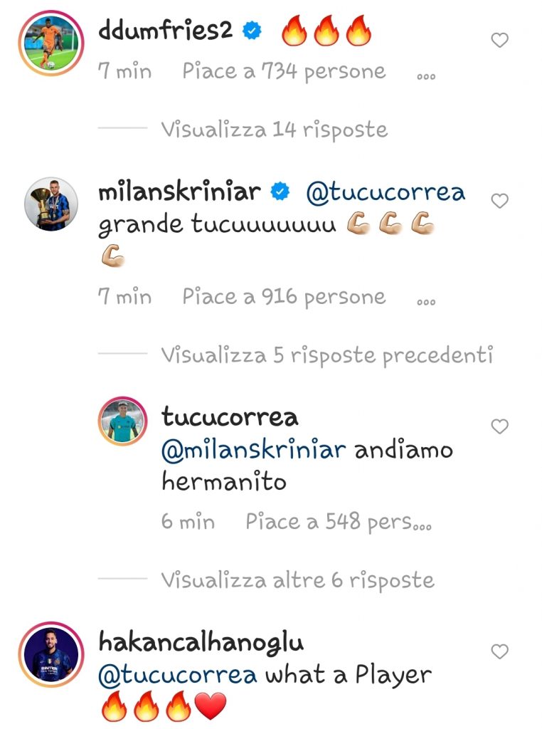 esordio correa applausi compagni inter