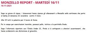 monza comunicato infortunio pirola