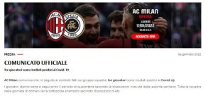 comunicato ufficiale milan tre coronavirus