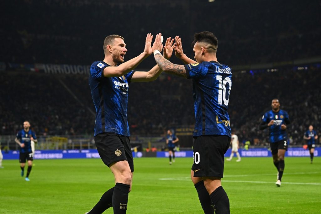Lautaro e Dzeko in Inter-Salernitana