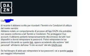 dazn mail utenti