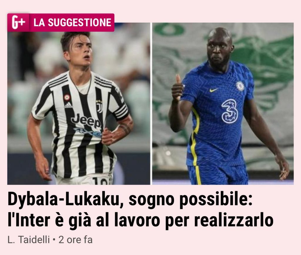Inter vuole Lukaku e Dybala