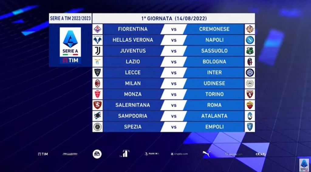 Serie A, prima giornata