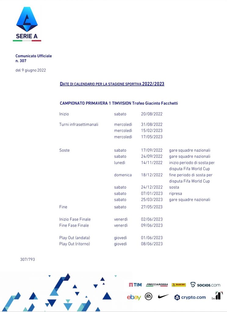 primavera 2022-2023 date