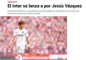 Marca su Vazquez all'Inter