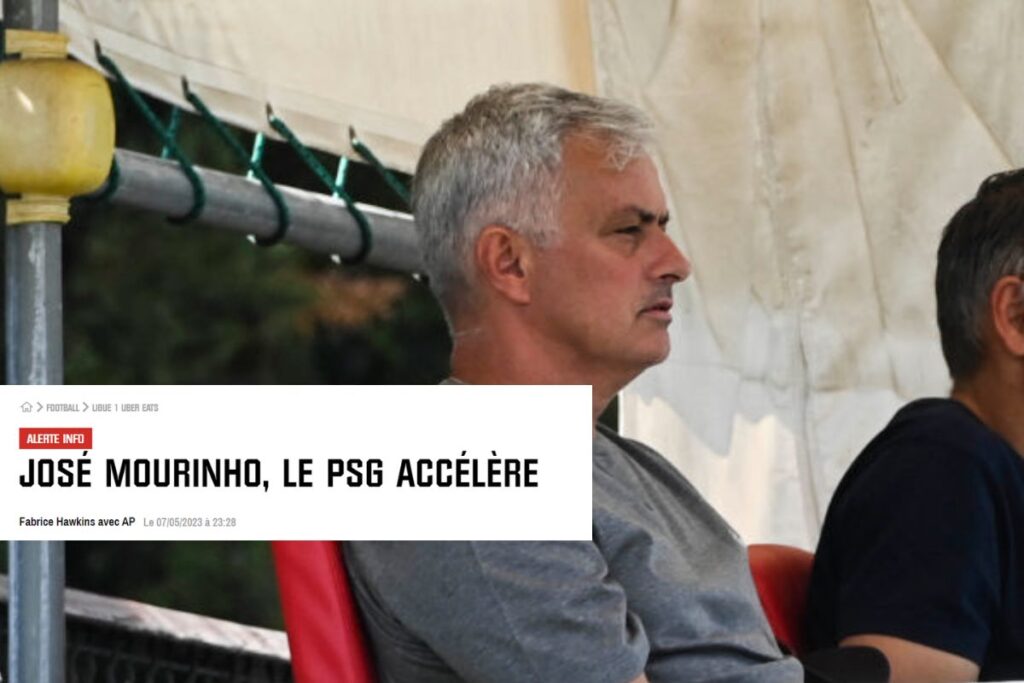 mourinho con titolo rmc sport psg