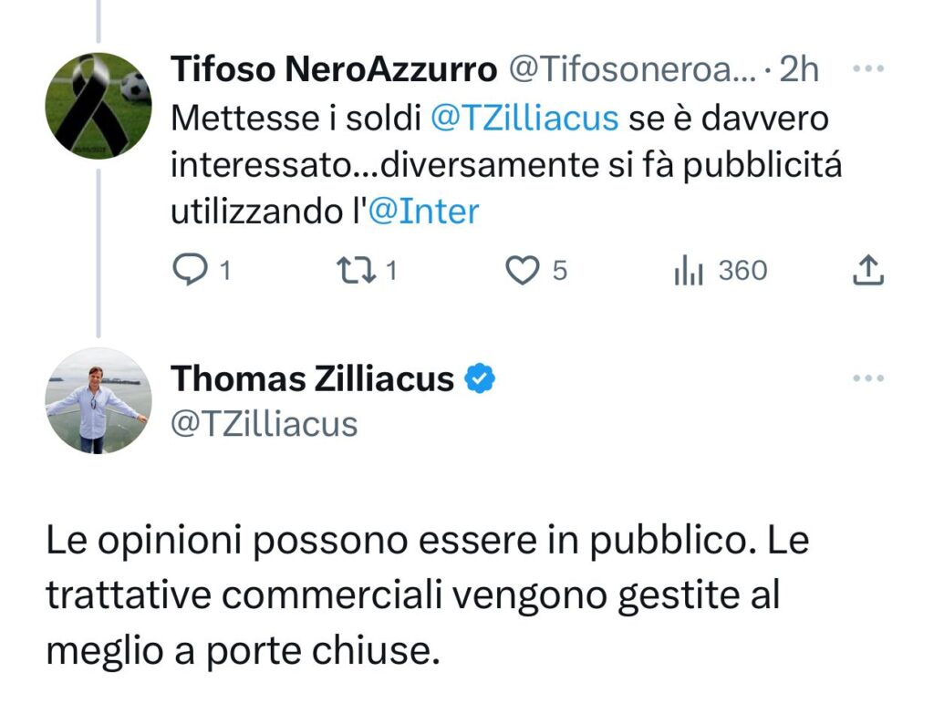 zilliacus risposta tifoso