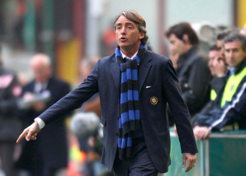 Mancini sulla panchina dell'Inter
