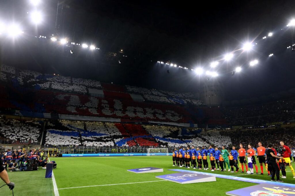 curva nord vista champions inter benfica