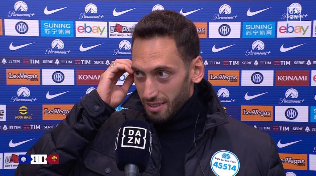 Calhanoglu post inter roma dazn