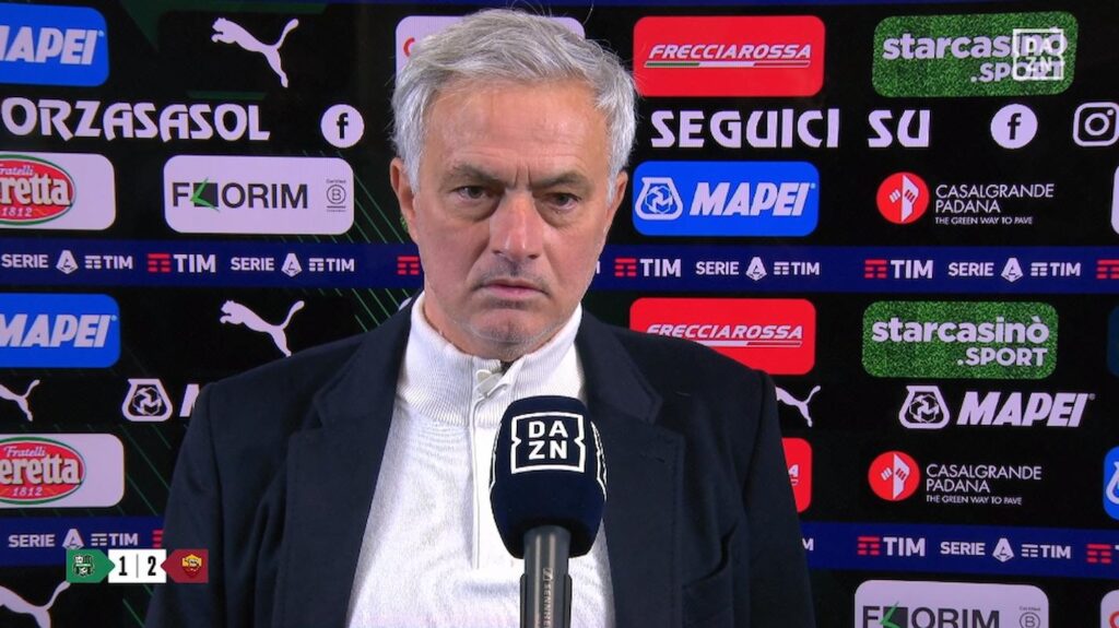 mourinho dazn roma sassuolo