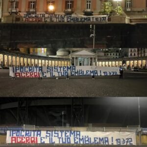 Striscioni contro Acerbi
