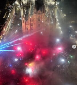 DRONE FESTA INTER PIAZZA DUOMO