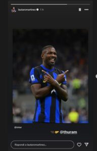 thuram esulta come lautaro