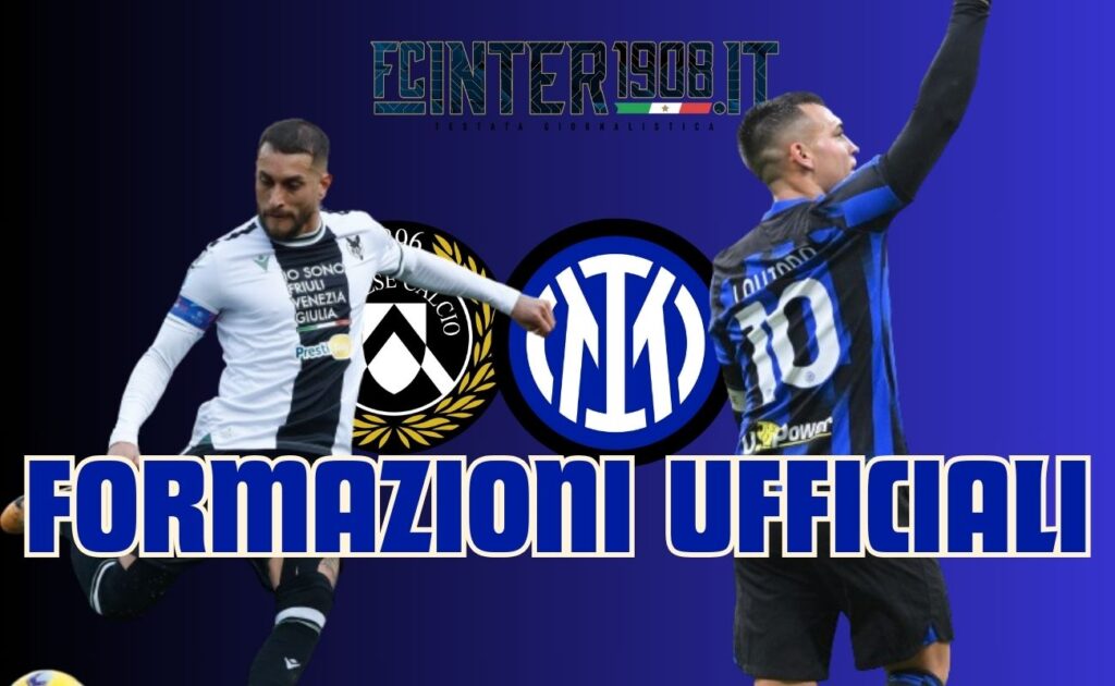 Udinese Inter formazioni ufficiali