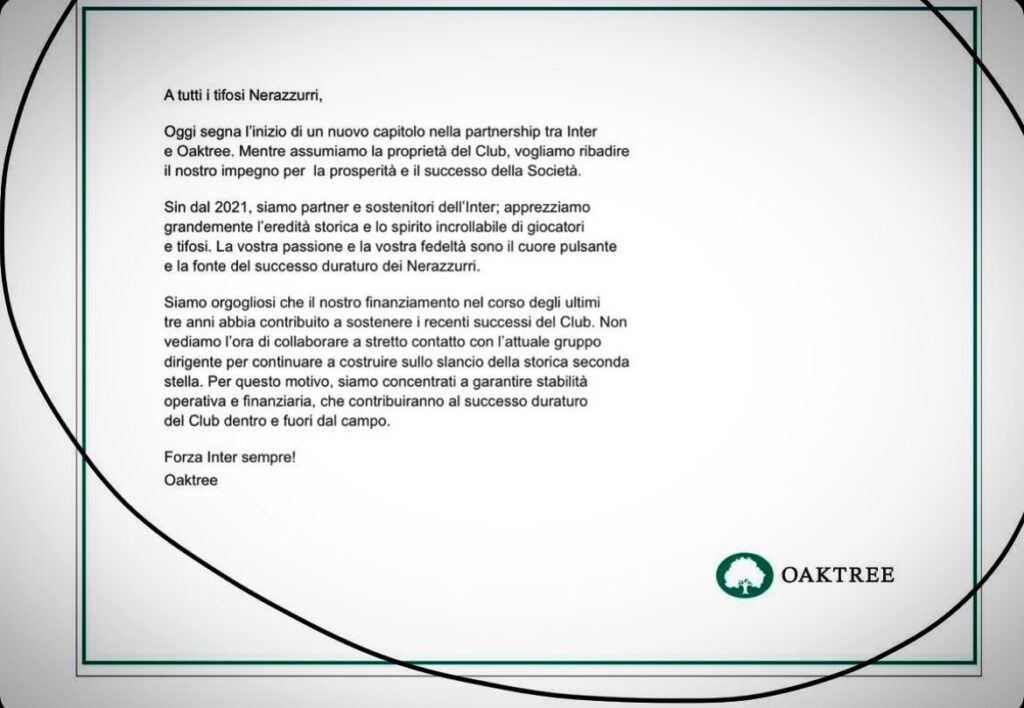 pagina giornali oaktree