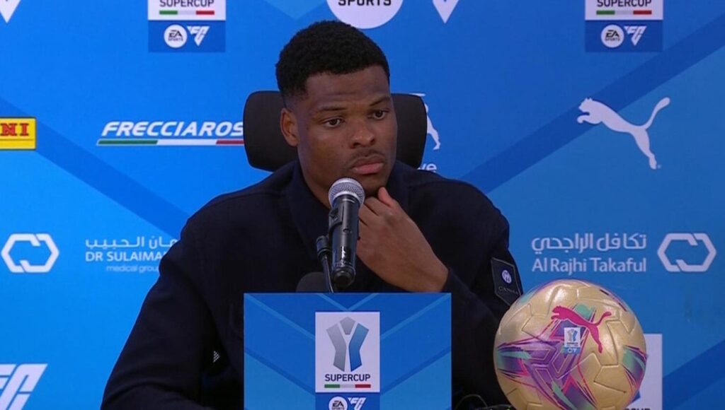 conferenza stampa dumfries inter atalanta supercoppa